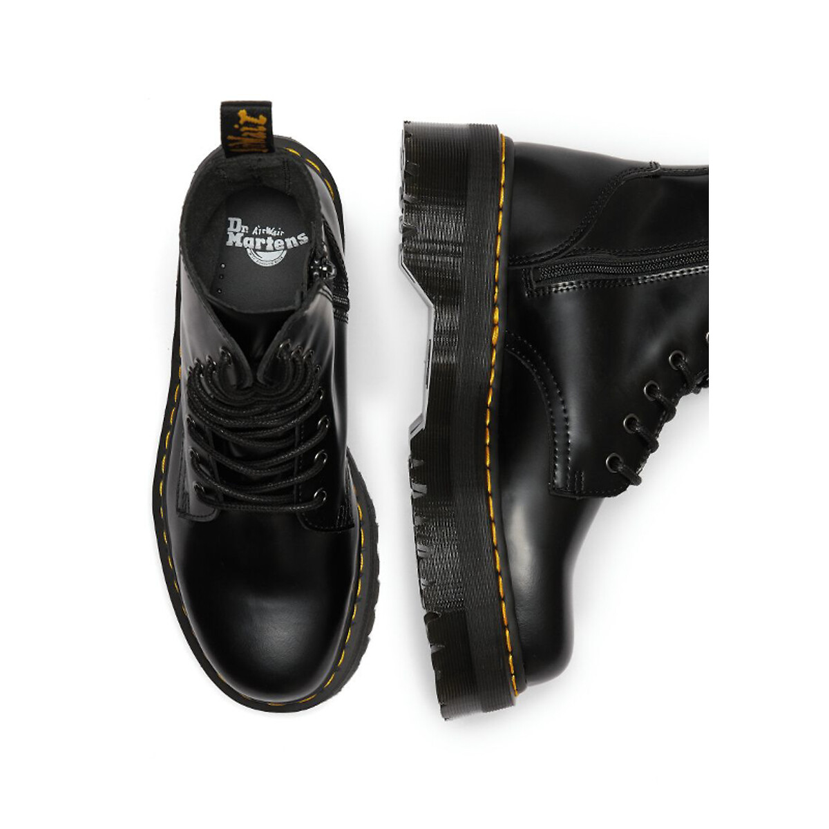 Boots plateforme Jadon en cuir Smooth noir, DR. MARTENS