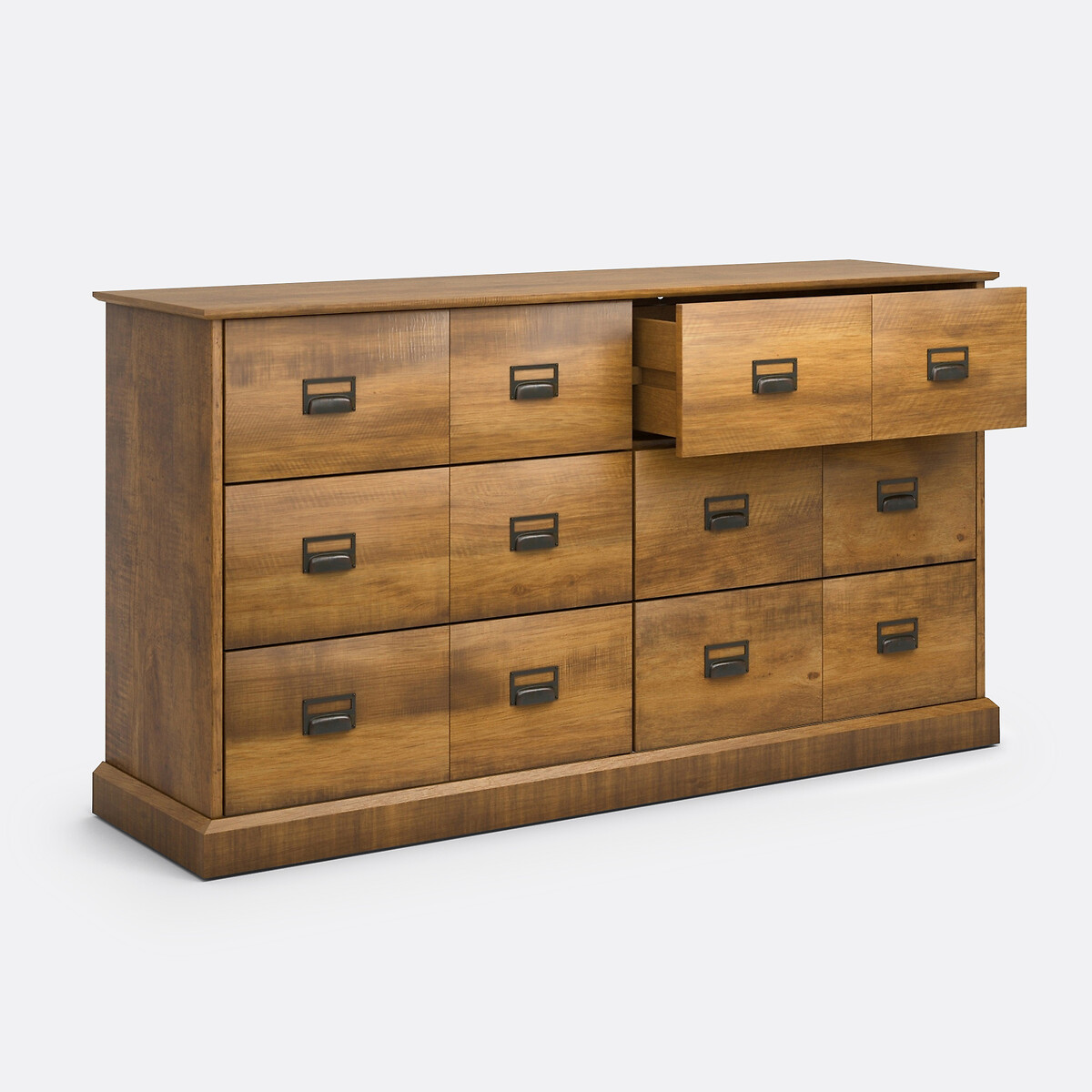 Lindley Solid Pine Chest of 6 Drawers dark wood, LA REDOUTE INTERIEURS