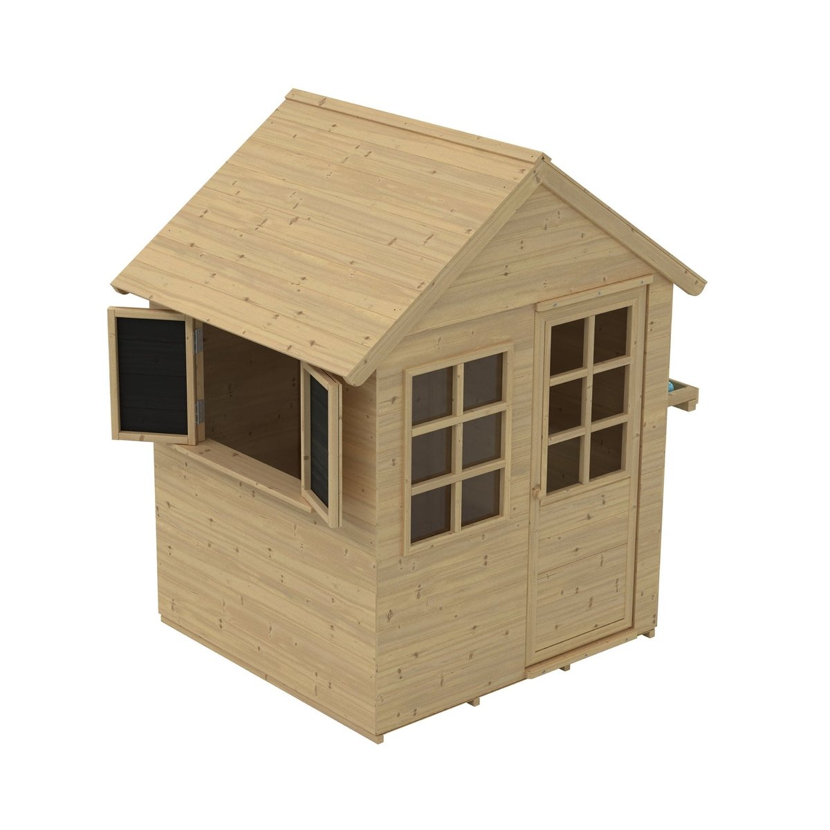Maisonnette cabane enfant avec cuisine et volets ROMARIN marron, TP TOYS