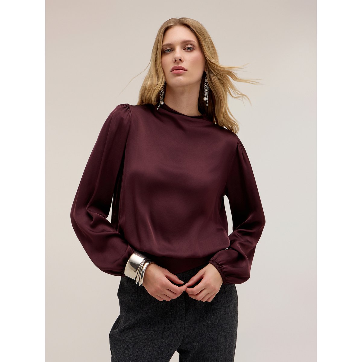 Blouse The Tailoring Lab burgundy, MOTIVI