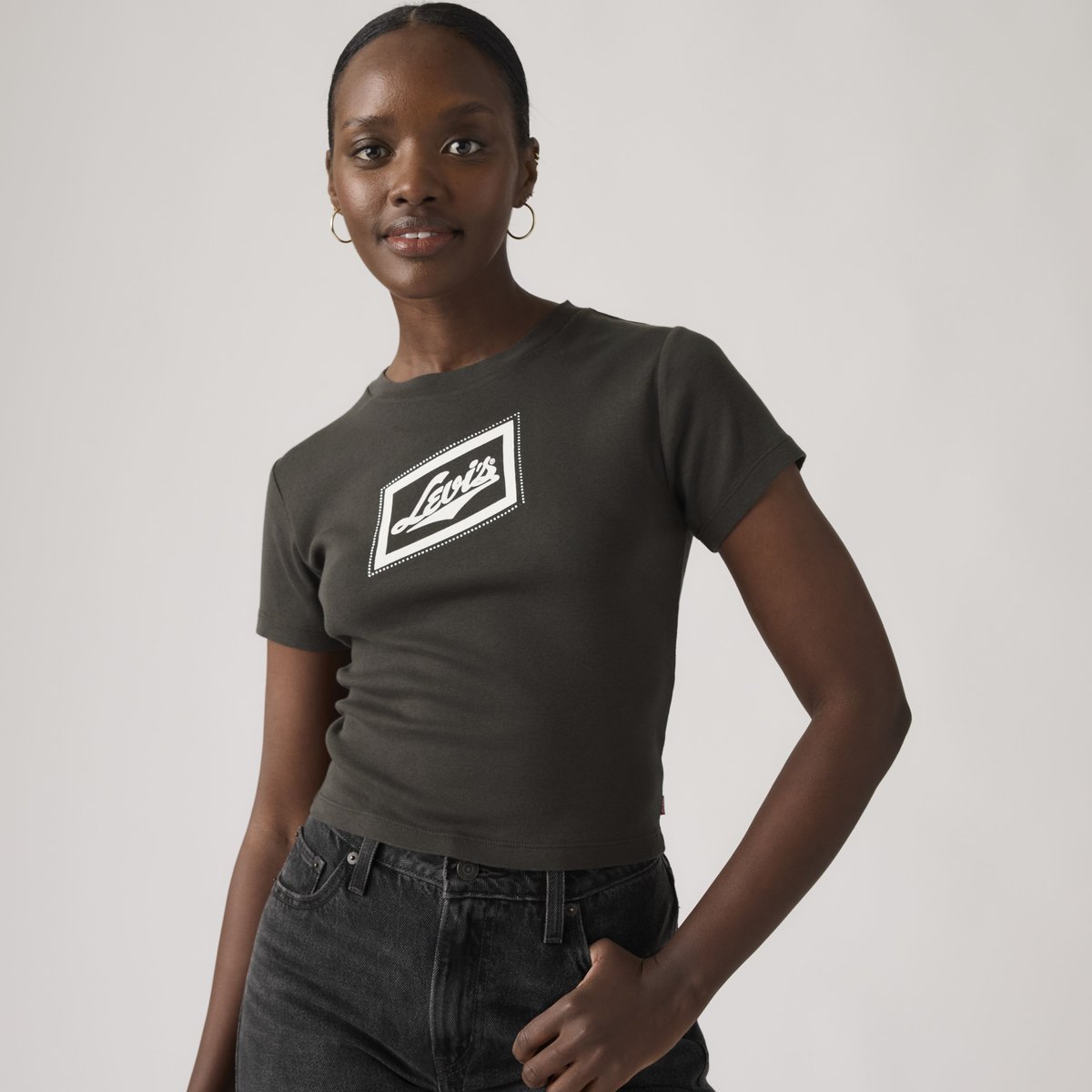 T-shirt graphique essentiel style sport noir - vintage levis logo_shine pirate black, LEVI'S