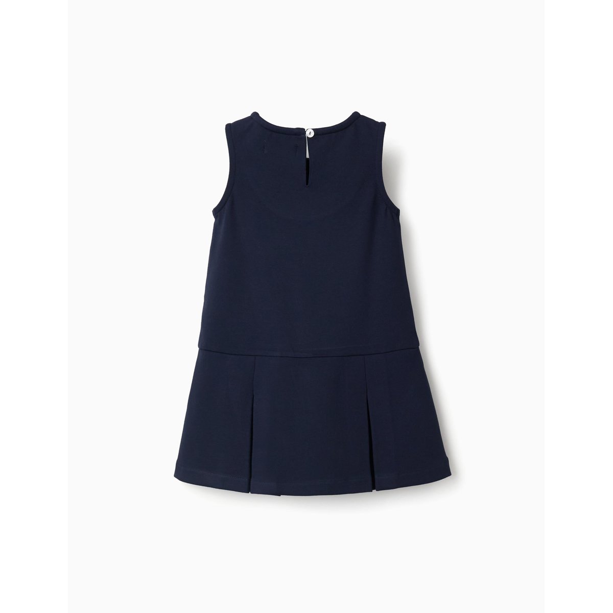 Robe sans manches en ponte de Roma bleu foncé, ZIPPY