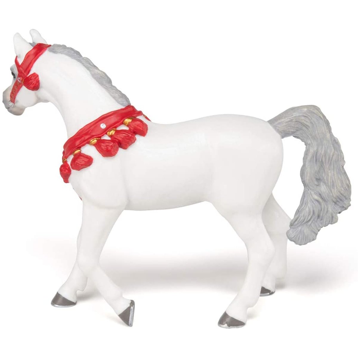 Figurine Cheval arabe Blanc en tenue de parade blanc, PAPO