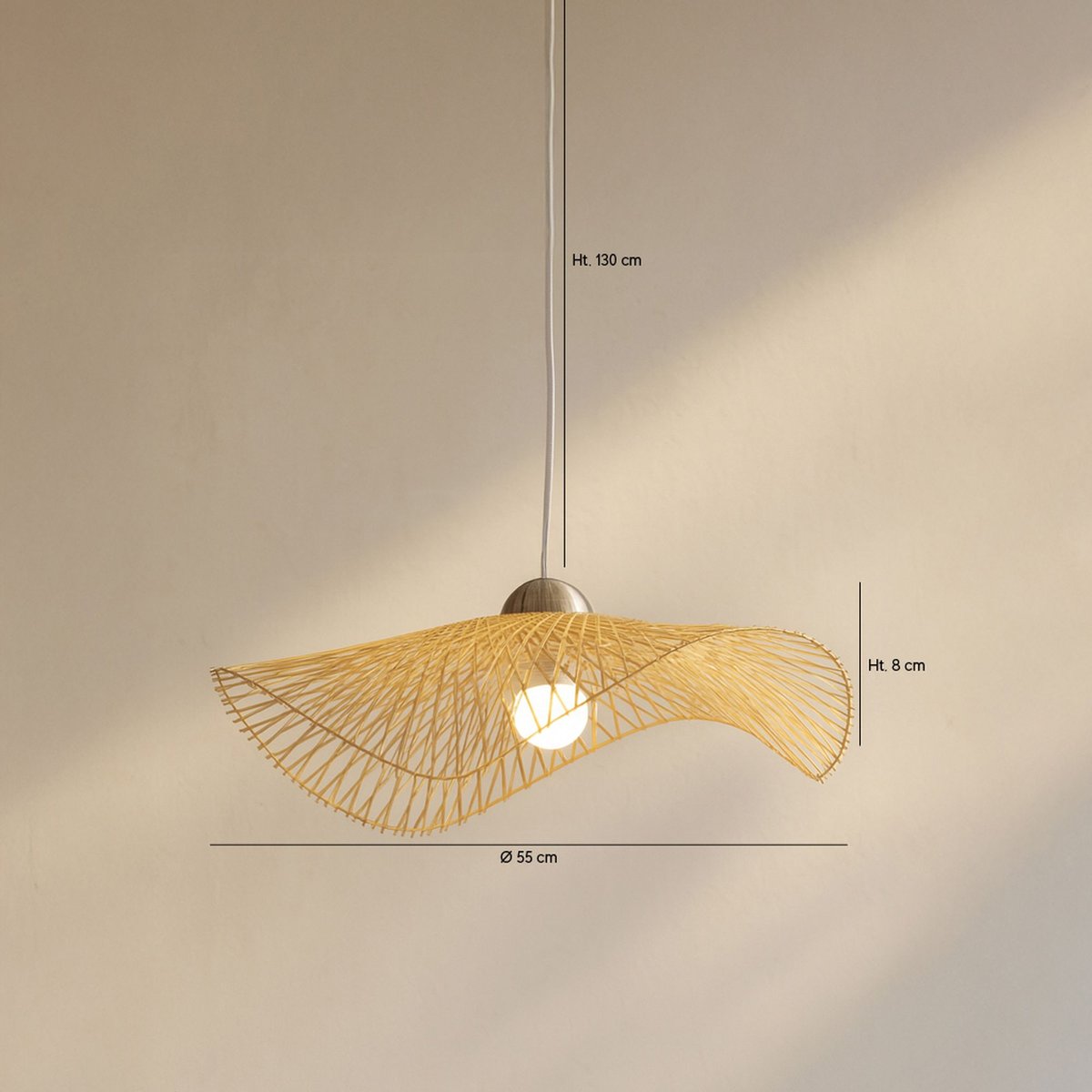 Suspension en bambou tressé, CARAVELLE naturel, NOW'S HOME