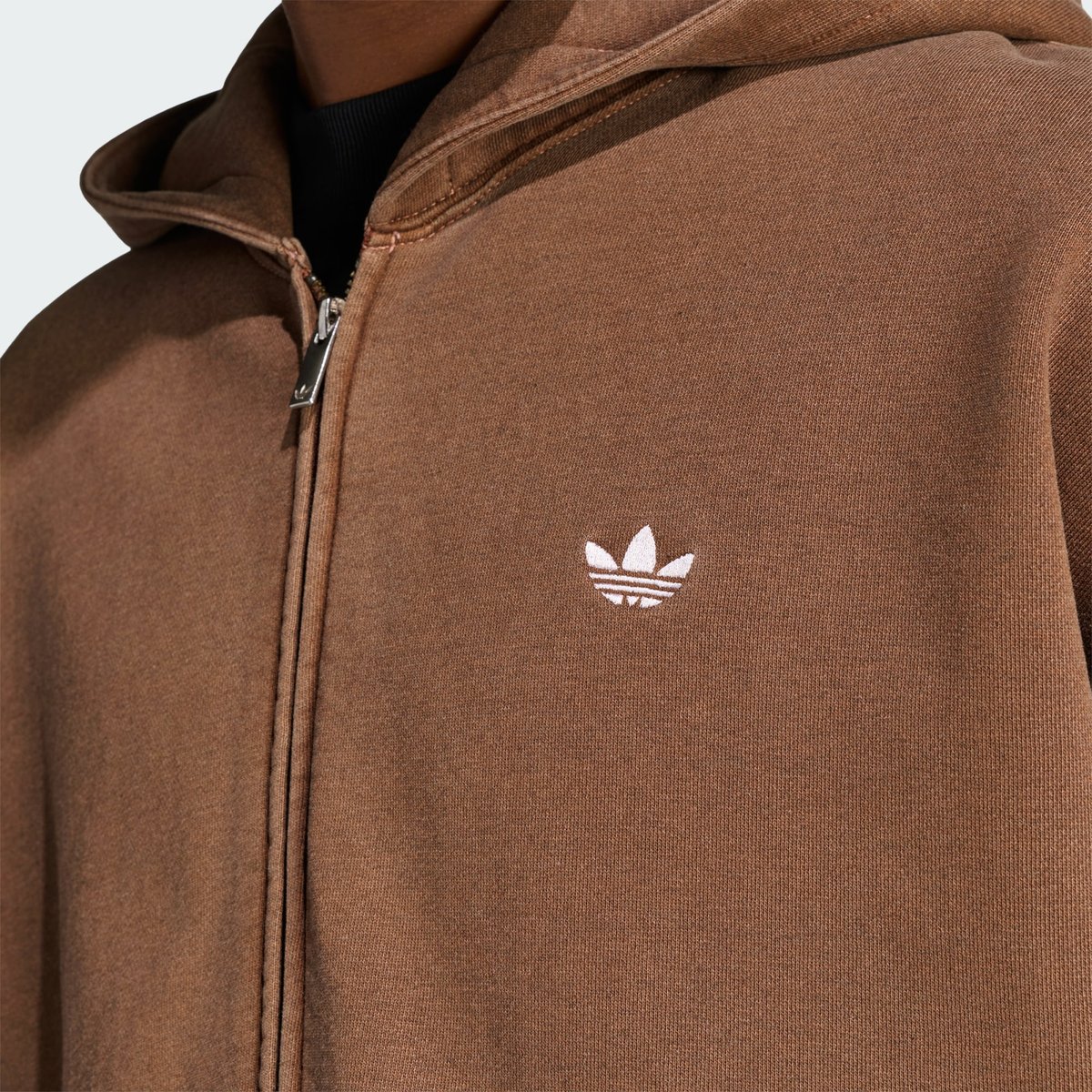 Sweat-Shirt À Capuche Zip Intégral Large Délavé Trèfle Essentials Sweat-Shirt À Capuche Zip Intégral Large Délavé Trèfle Essentials preloved brown, adidas Originals