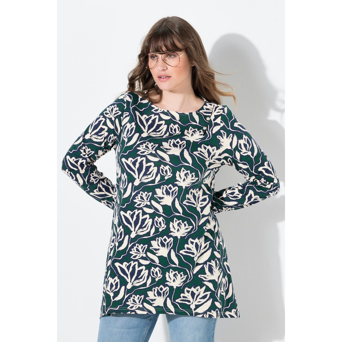 T-shirt en coton bio vert émeraude, ULLA POPKEN