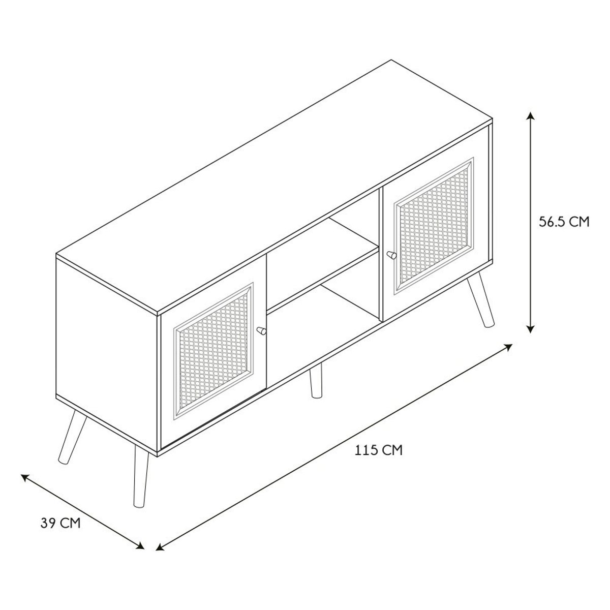 Meuble TV Bali beige, DECORATIE