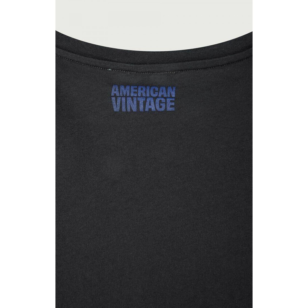 Apoly Crew Neck T-Shirt with Long Sleeves carbon, AMERICAN VINTAGE