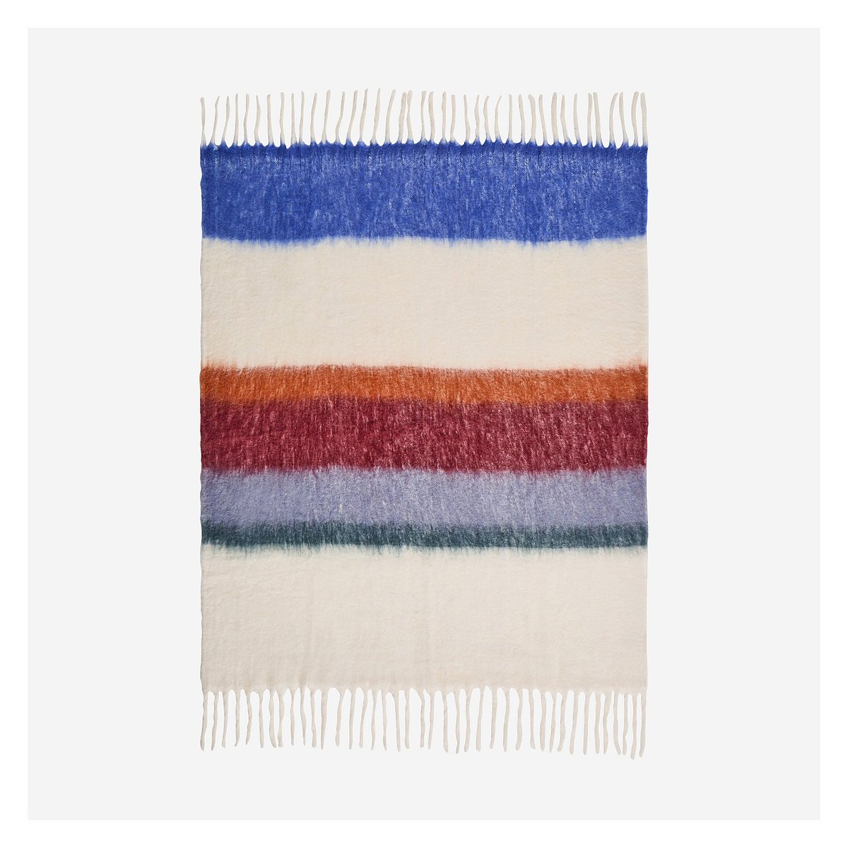 Plaid en laine BRUNA bordeaux, violet, HABITAT