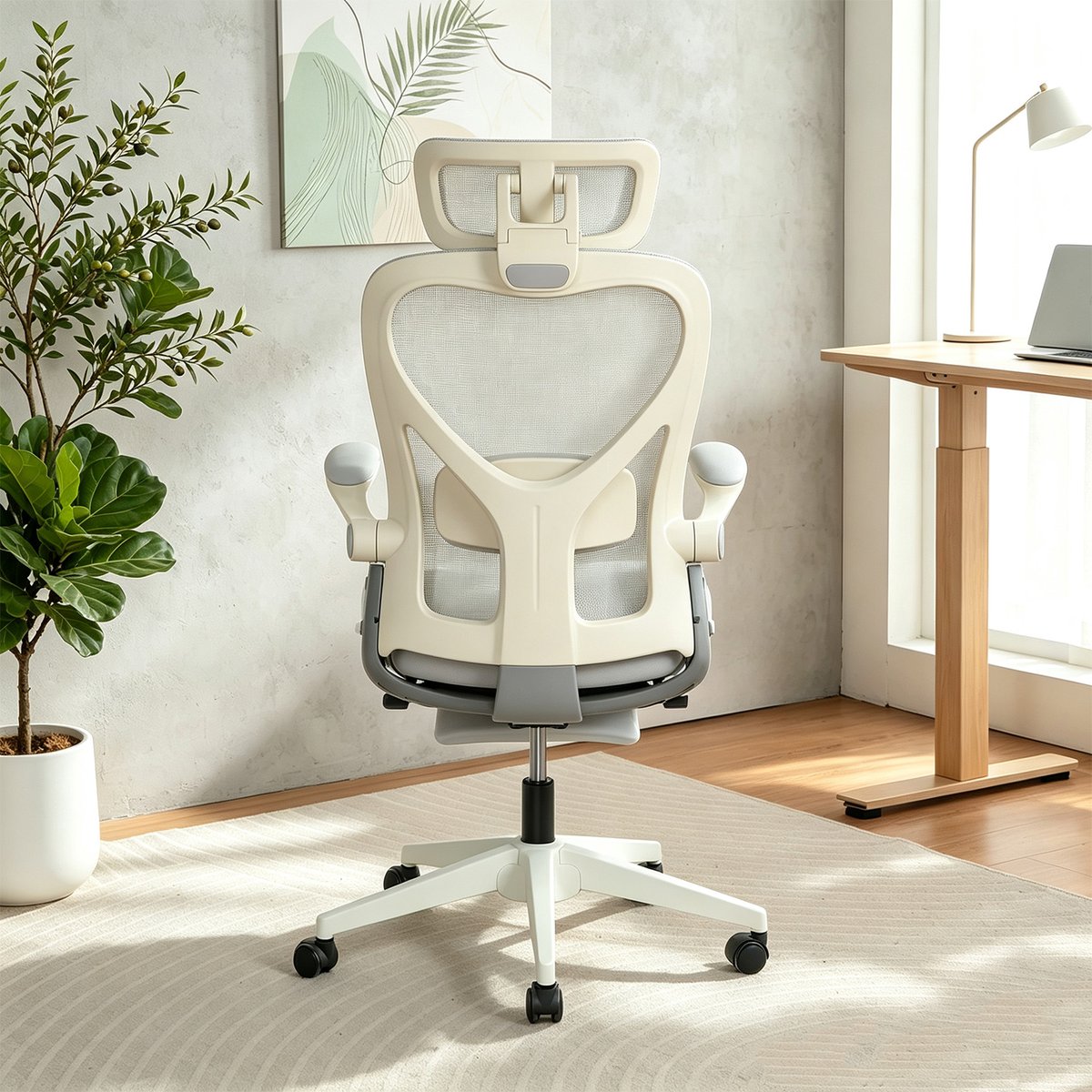 Fauteuil de bureau ergonomique en maille, VONGER gris, MEUBLES COSY