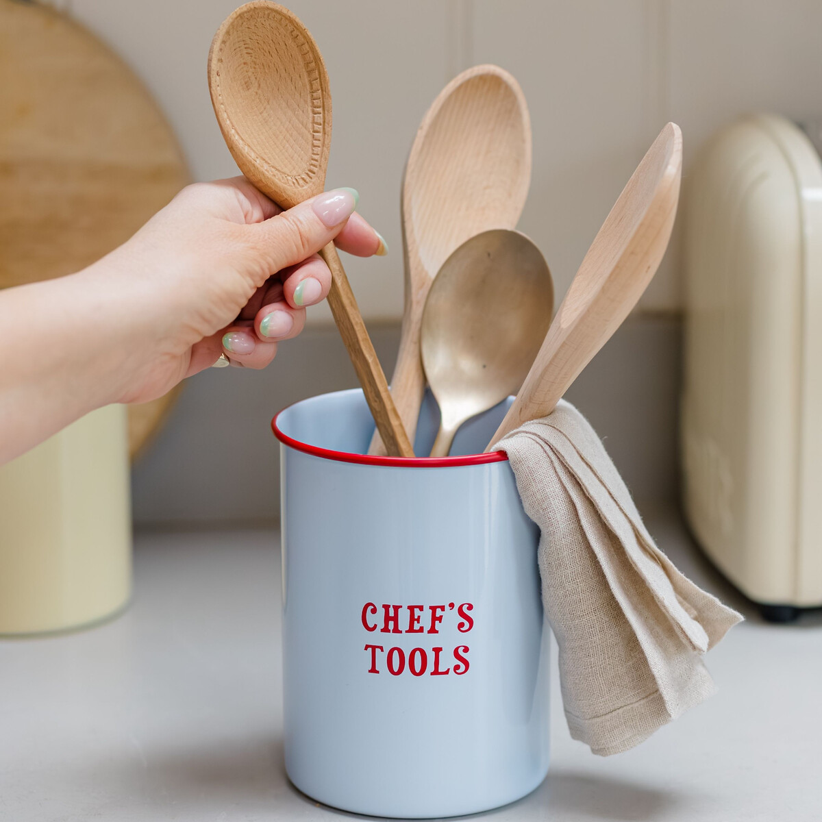 "Chef's Tools" Utensil Holder blue, YVONNE ELLEN