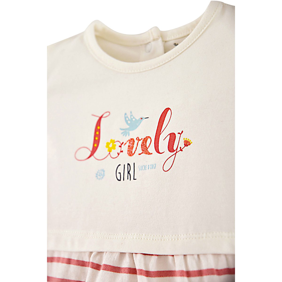 Robe bÉbÉ en jersey a rayures blanc, SUCRE D'ORGE