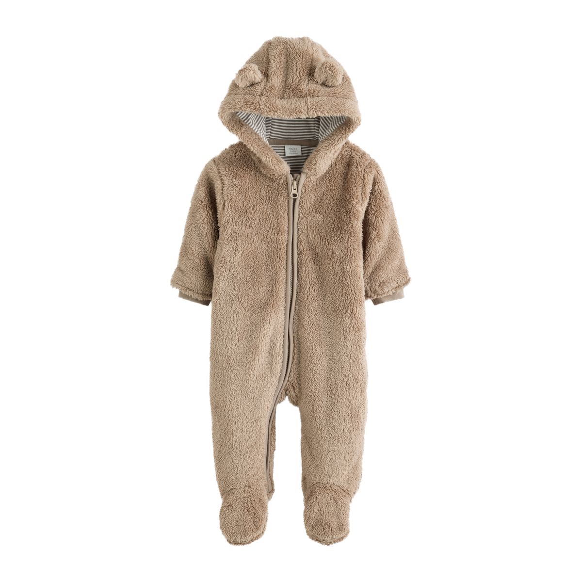 Combinaison nylon bébé à capuche matelassée marron, NEXT