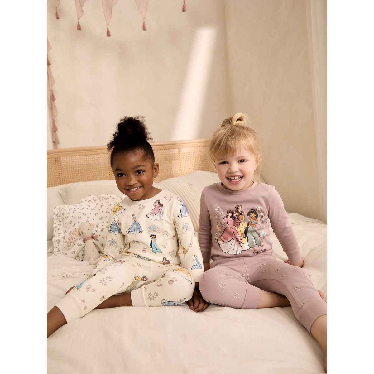 Pyjama douillet princesse disney, lot de 2 rose/crème, NEXT