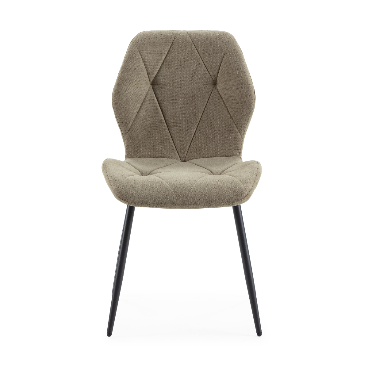 Lot de 4 chaises en tissu avec pieds en métal noir L47,5 cm - LUNA vert, CALICOSY