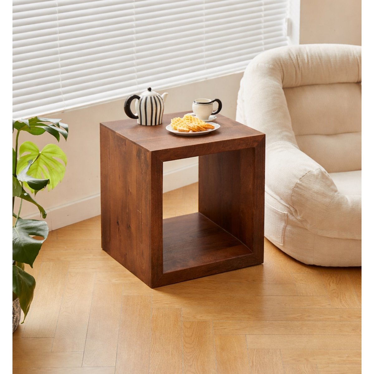 Table d'appoint, bois de manguier foncé, JABALPUR noyer, NORDLYS