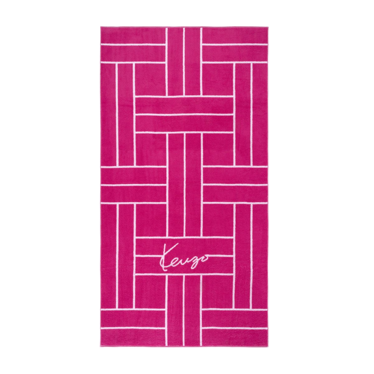 Serviette de plage en coton, K TATAMI fuchsia, KENZO HOME