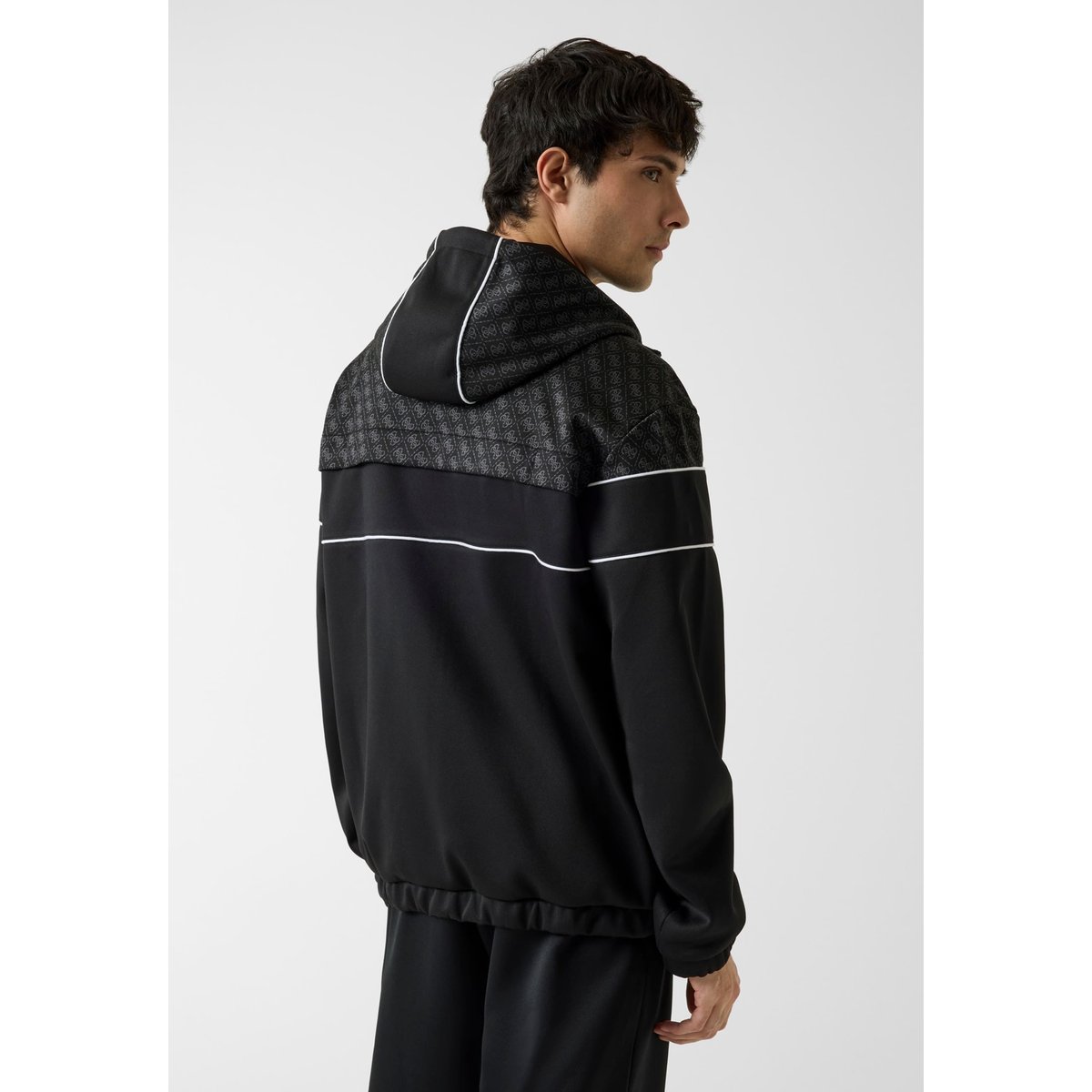 Sweat À Capuche Color Block noir multi, GUESS