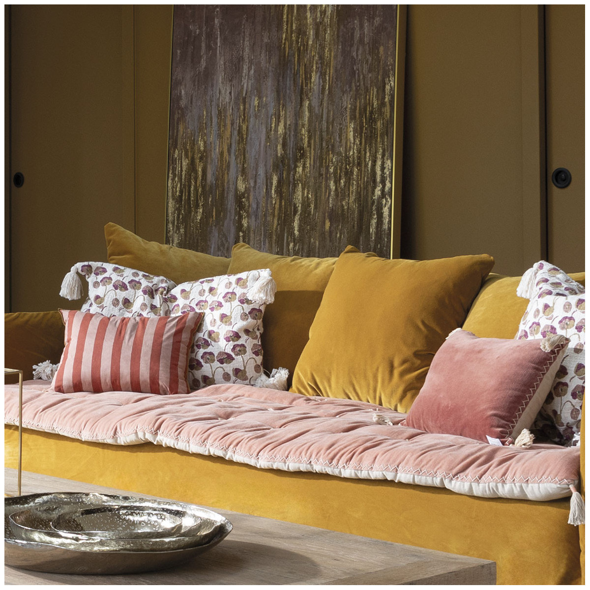 Housse de coussin polycoton 60x40 blanc, BLANC D’IVOIRE