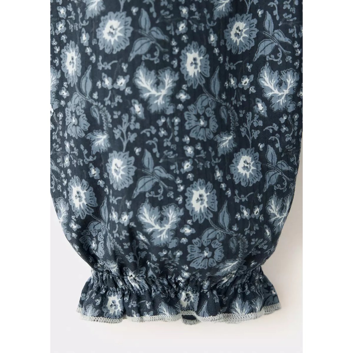 Pantalon bouffant à fleurs bleu pétrole, MANGO BABY