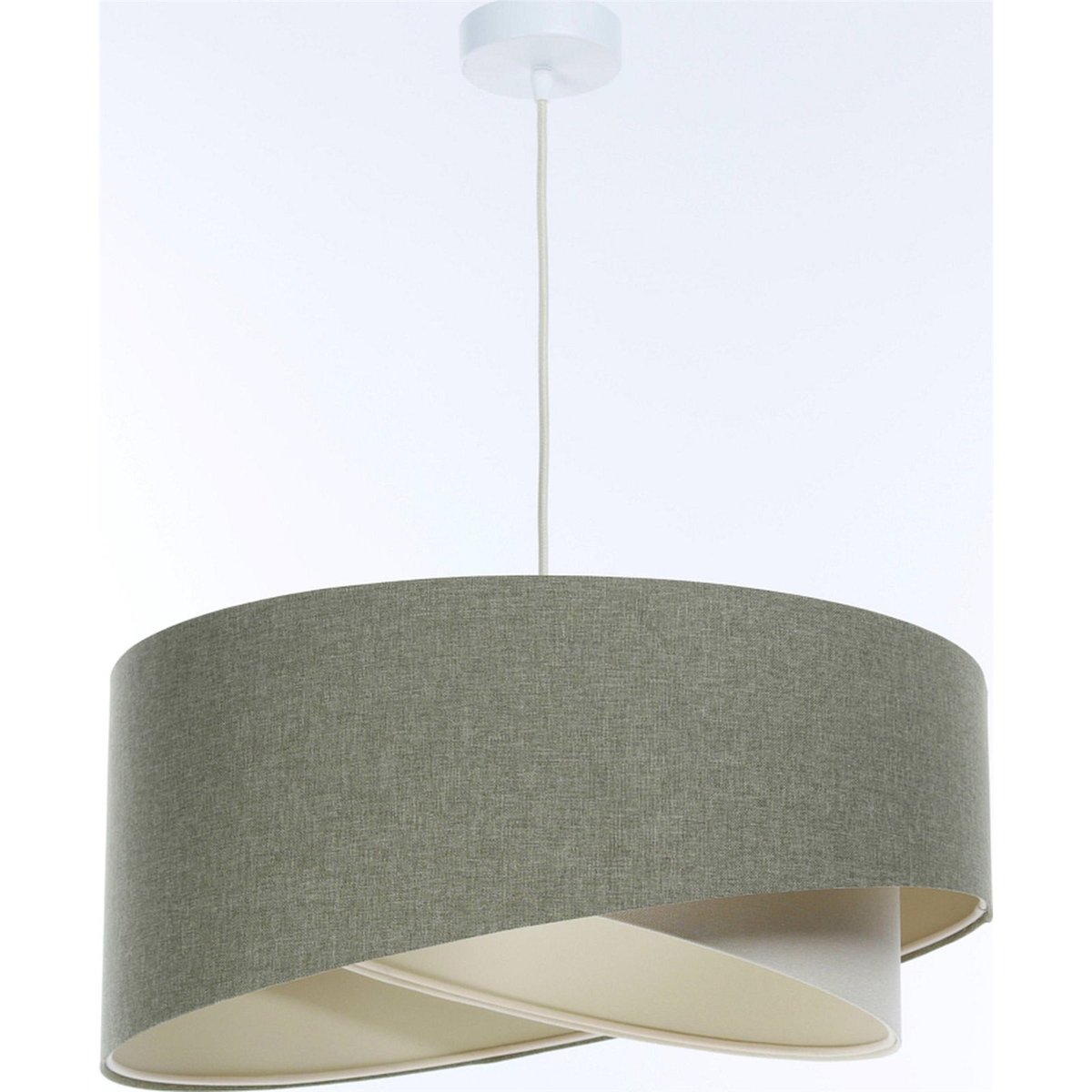 Suspension en lin rond Boho beige crème en lin naturel, BPS KONCEPT