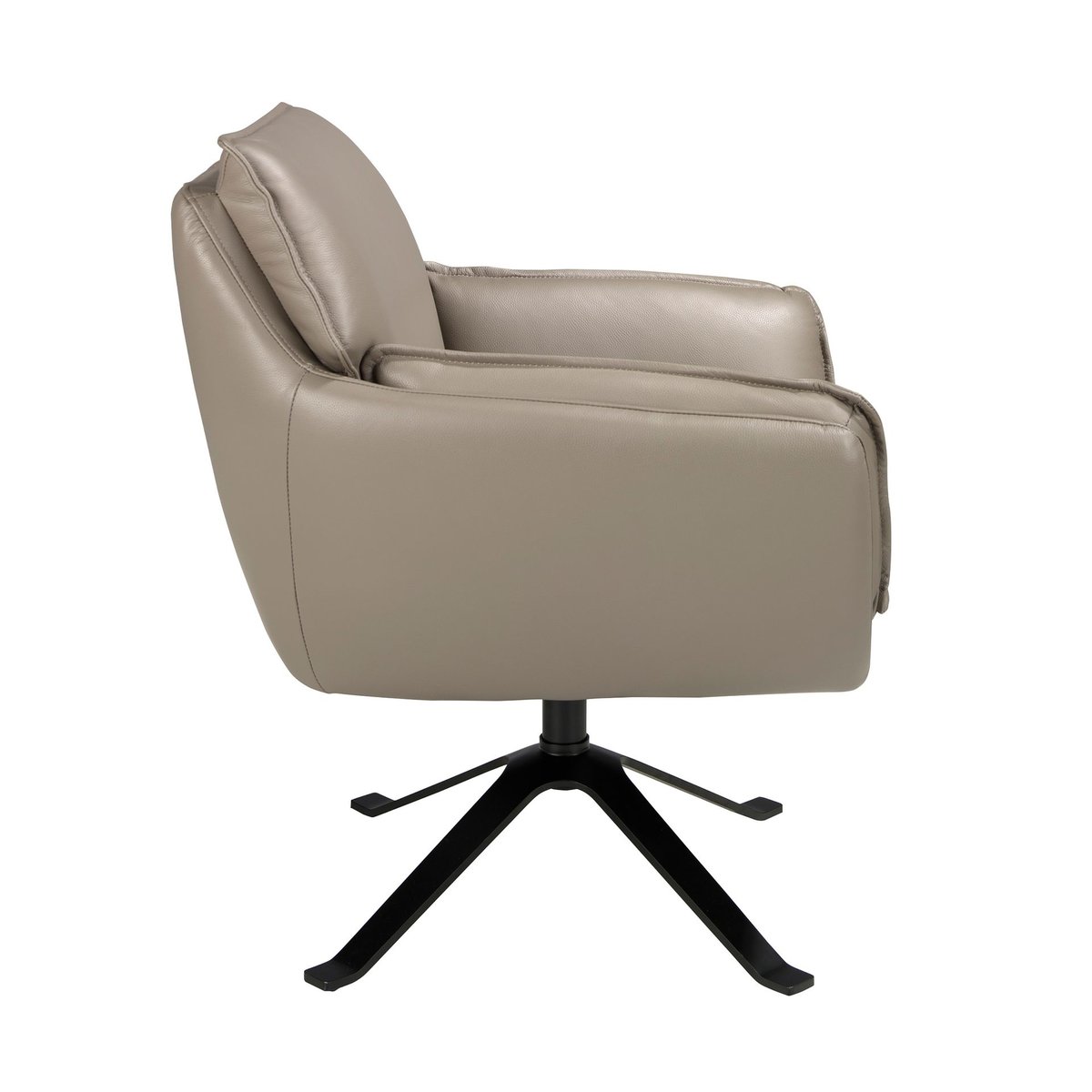 Fauteuil pivotant en cuir gris foncé gris foncé | noir, ANGEL CERDA