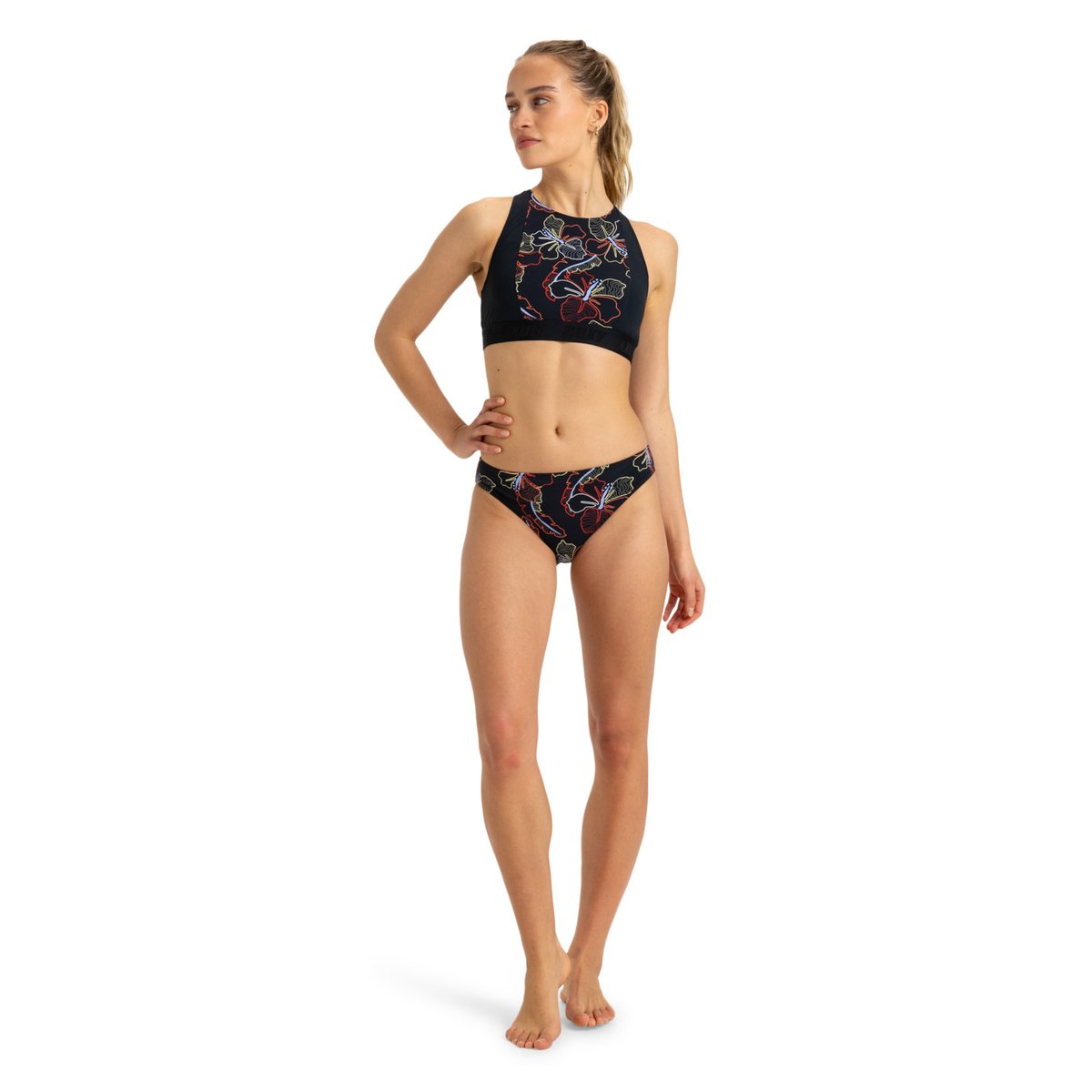 Bas de maillot de bain hipster. anthracite athletic hibiscus, ROXY