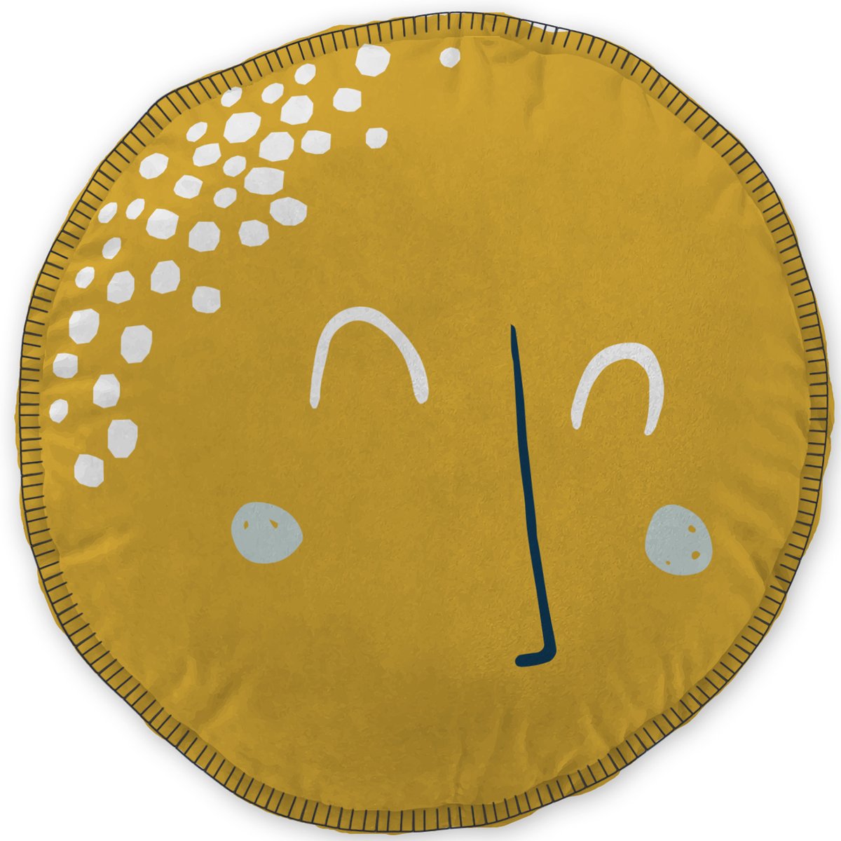 Coussin rond Astral bleu, EDEN