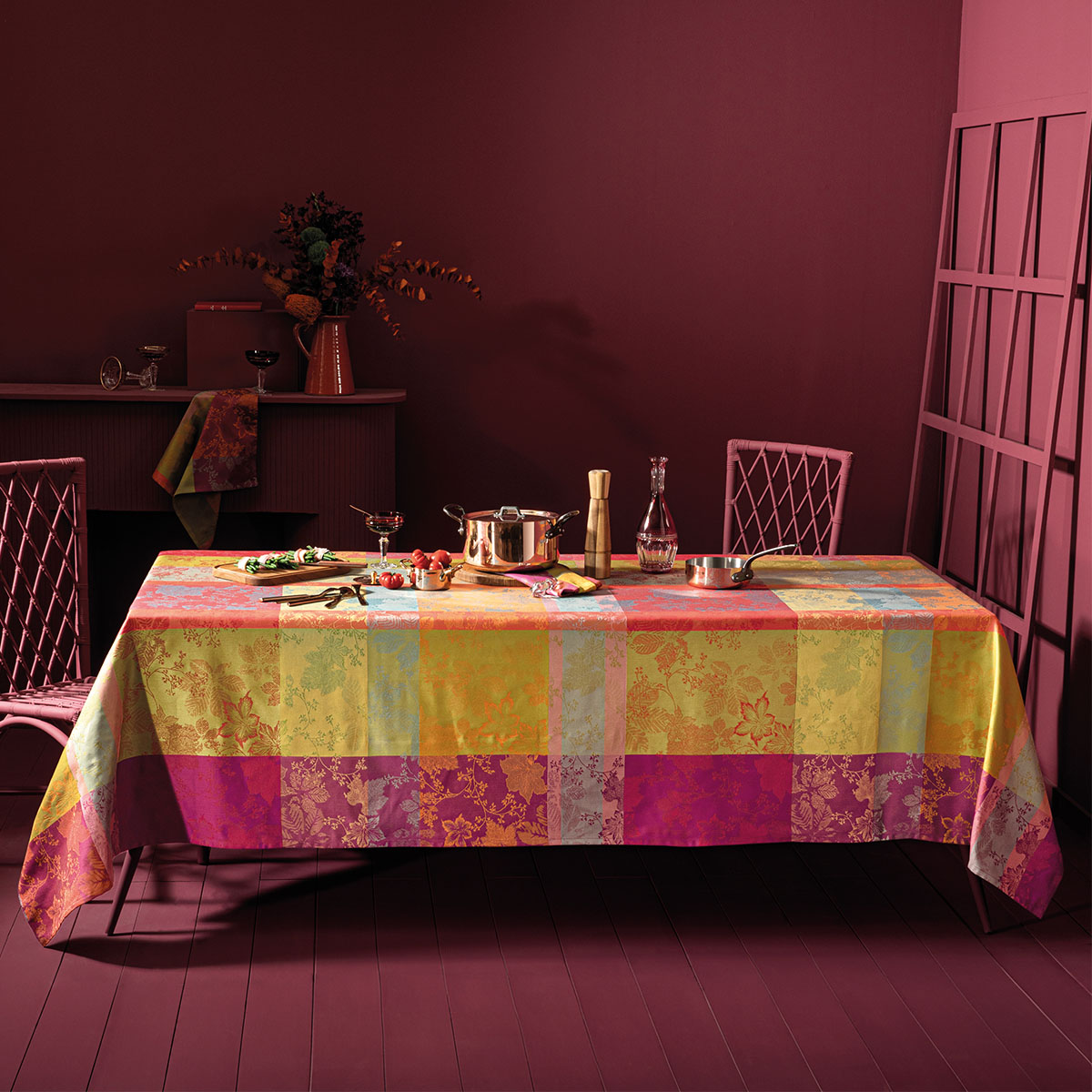 Nappe pur coton MILLE SOUS BOIS automne, GARNIER THIEBAUT