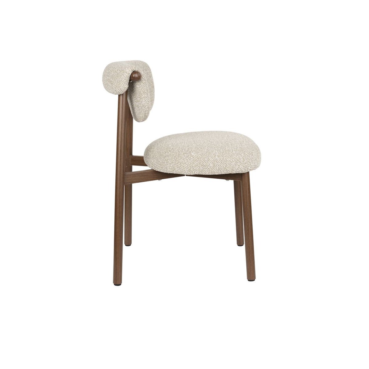 Chaise design empilable en tissu (lot de 2), LEE beige, BOITE A DESIGN