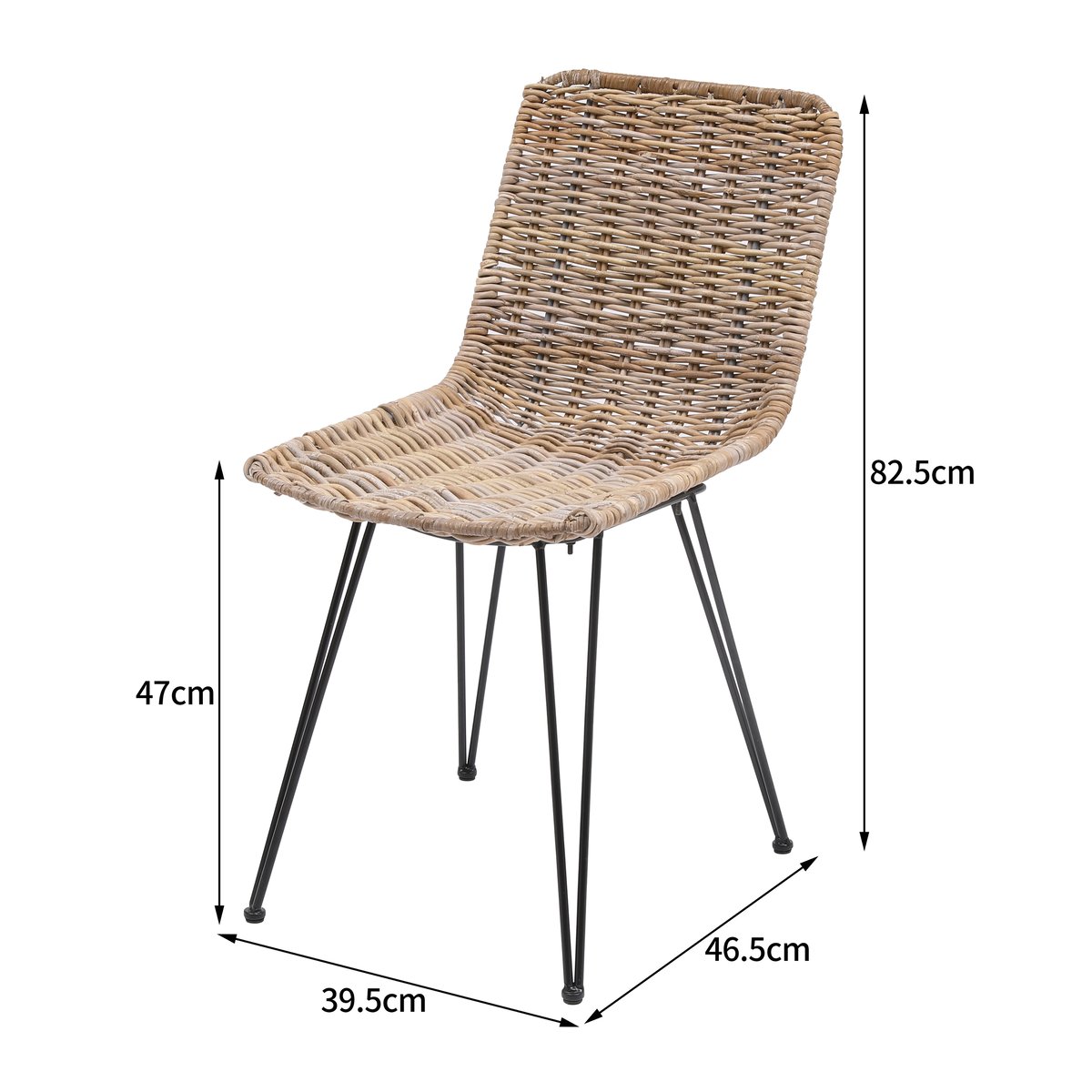Lot de 2 chaises en fibres, PENANG marron, NORDLYS