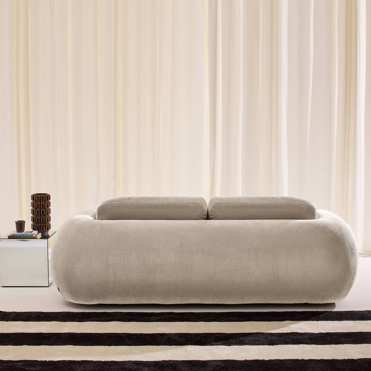 Canapé 3 places tissu chenille CLOUD blanc, SWEEEK