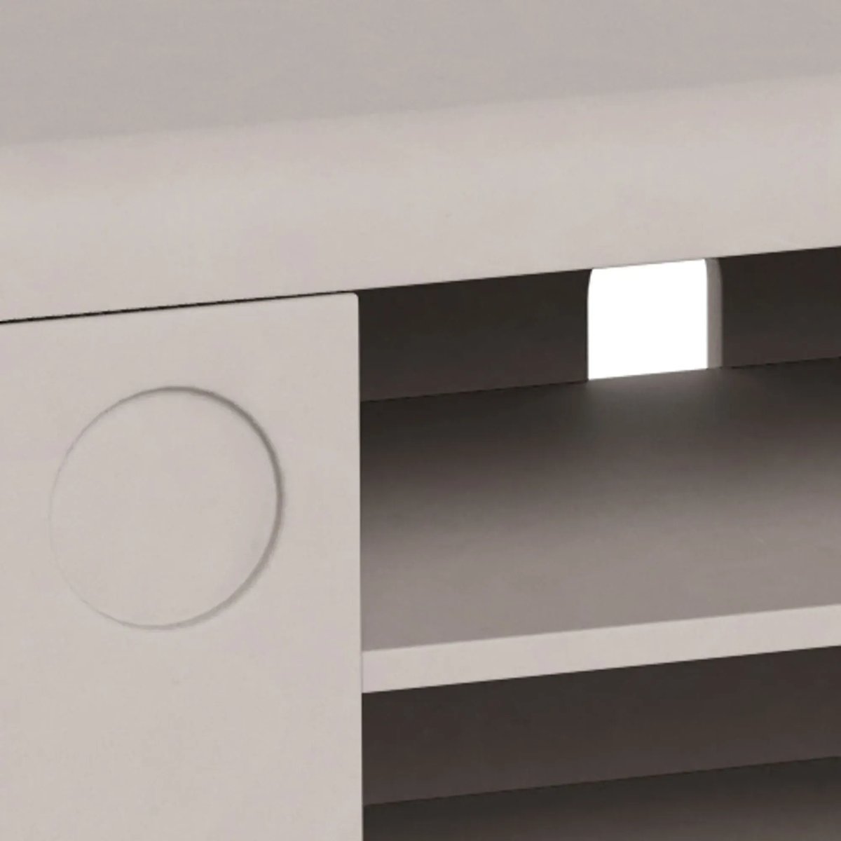 Meuble TV bas design 2 portes 2 niches gris L160 - MAGDA gris, HELLIN, DEPUIS 1862