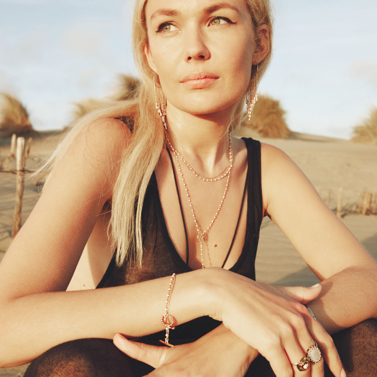Collier doré perle de culture - roxane perle de culture blanc, CAROLINE NAJMAN