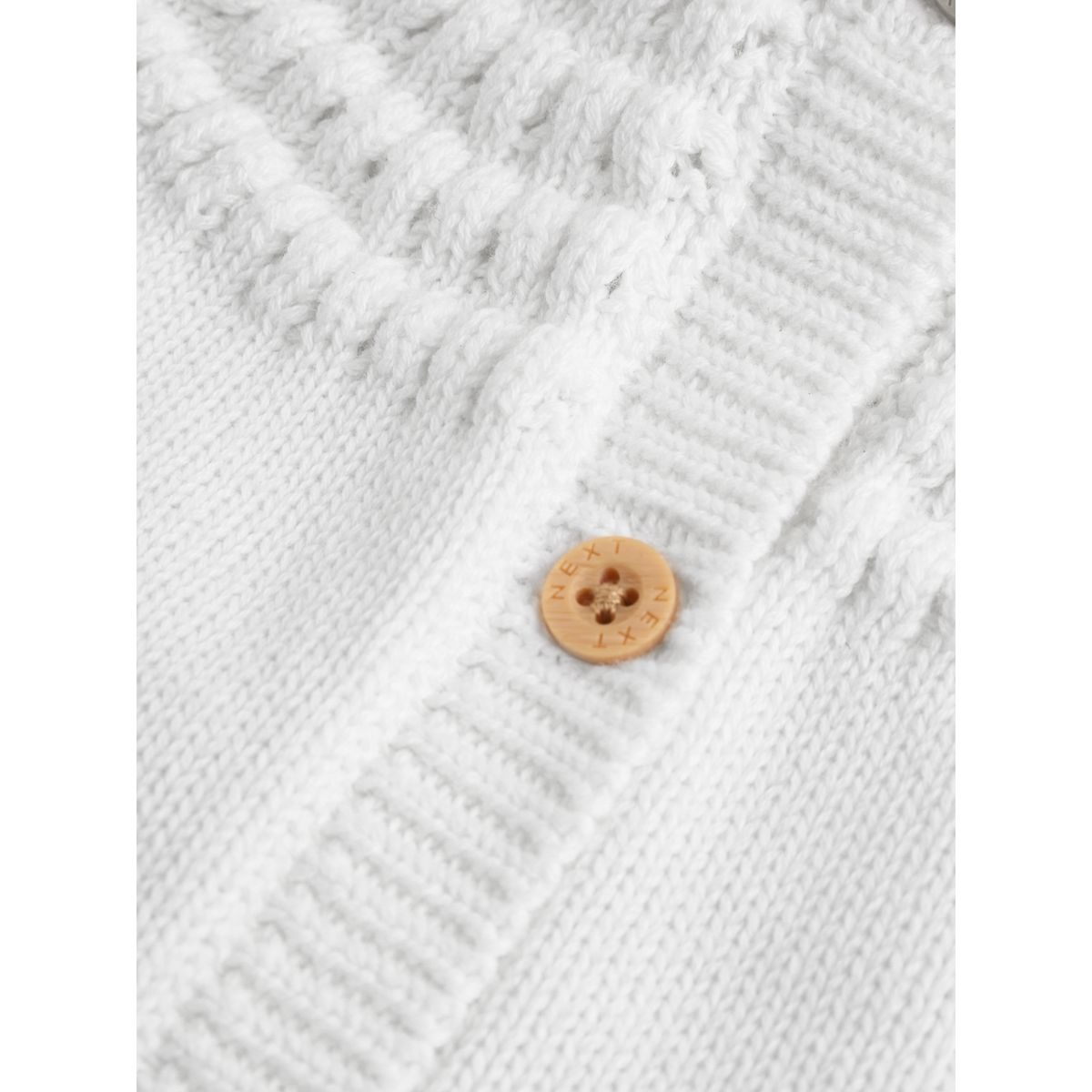 Cardigan boutonné à poche cœur bébé blanc, NEXT