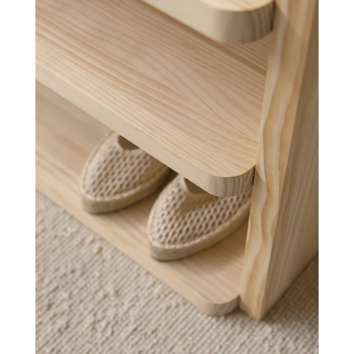 Porte-manteau et porte-chaussures non verni MARIOLA bois clair, NAAN FURNITURE