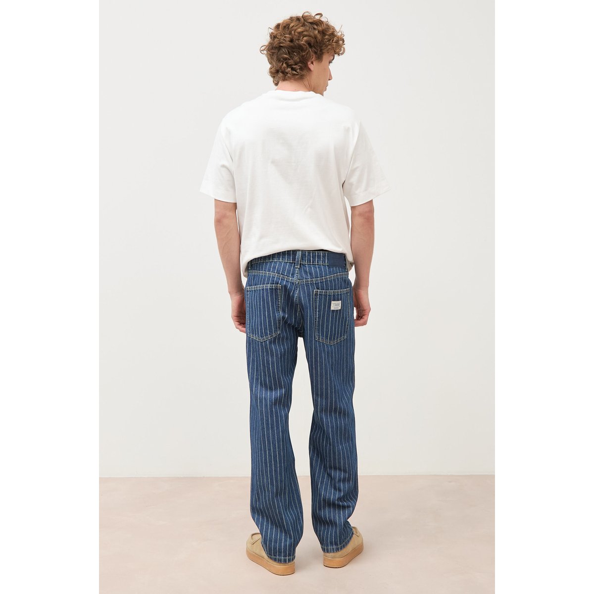 Jeans large rayé longueur 32 denim stone, BONOBO