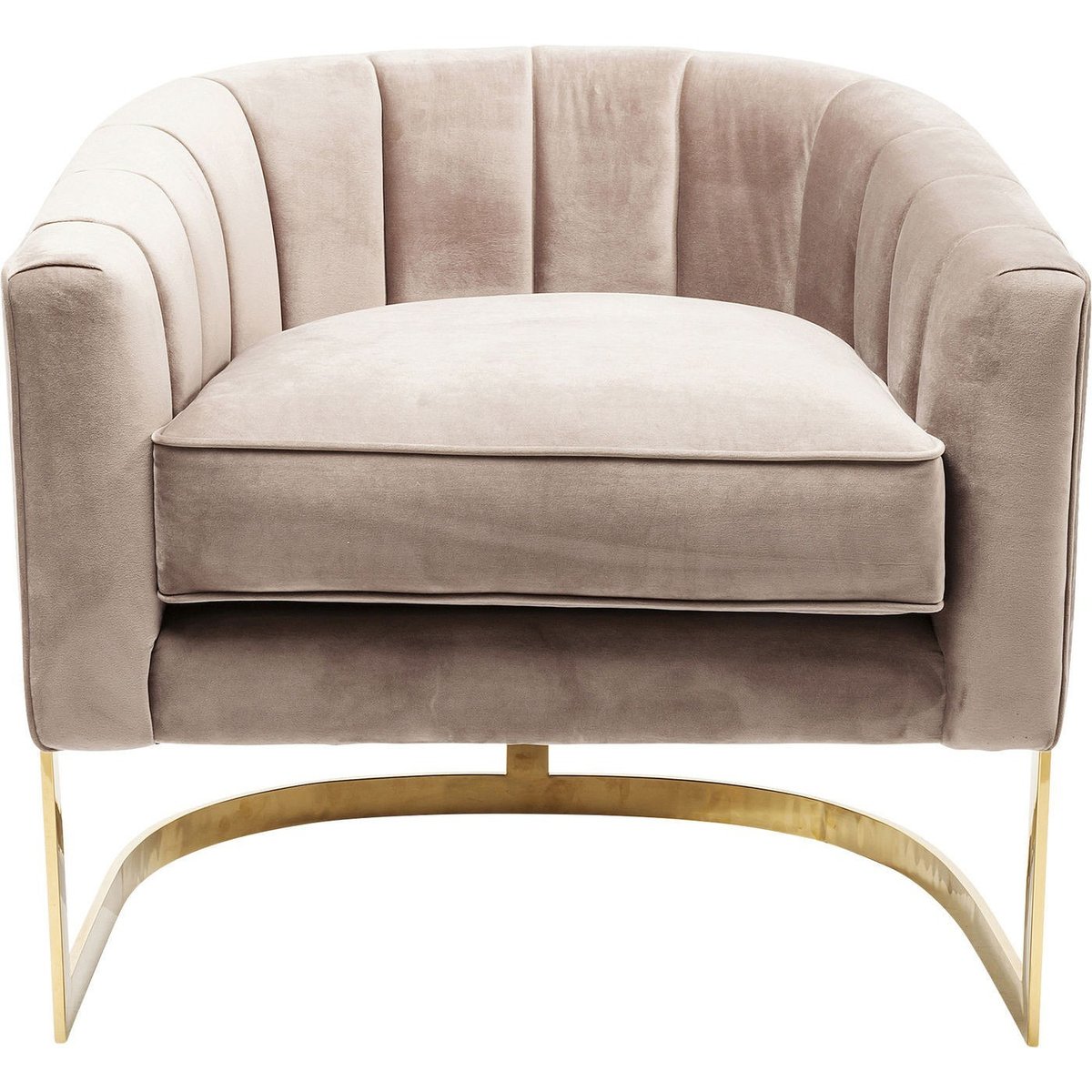 Fauteuil en velours, PURE ELEGANCE beige, KARE DESIGN