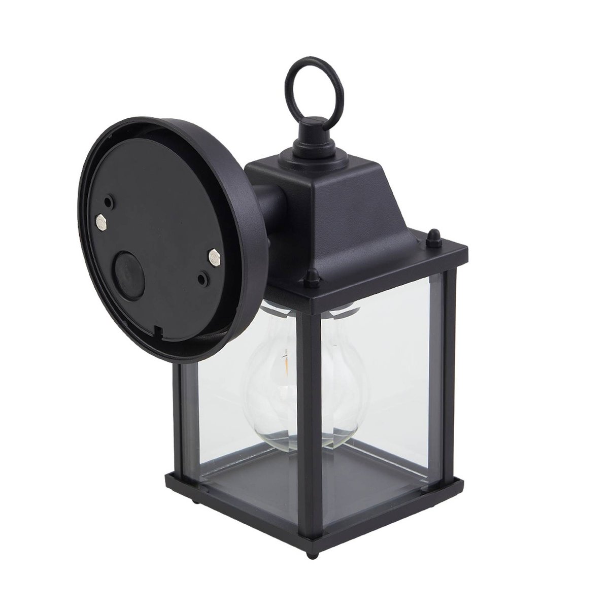 Applique extérieure en aluminium, Rurik noir, transparent, LINDBY