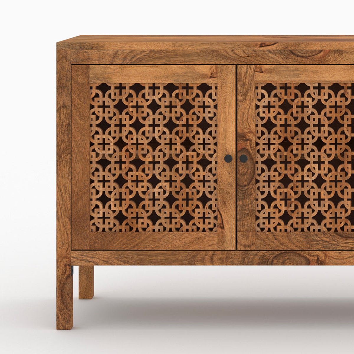 Buffet ajouré en bois de manguier - JAYA bois foncé, MAISON PAVANE