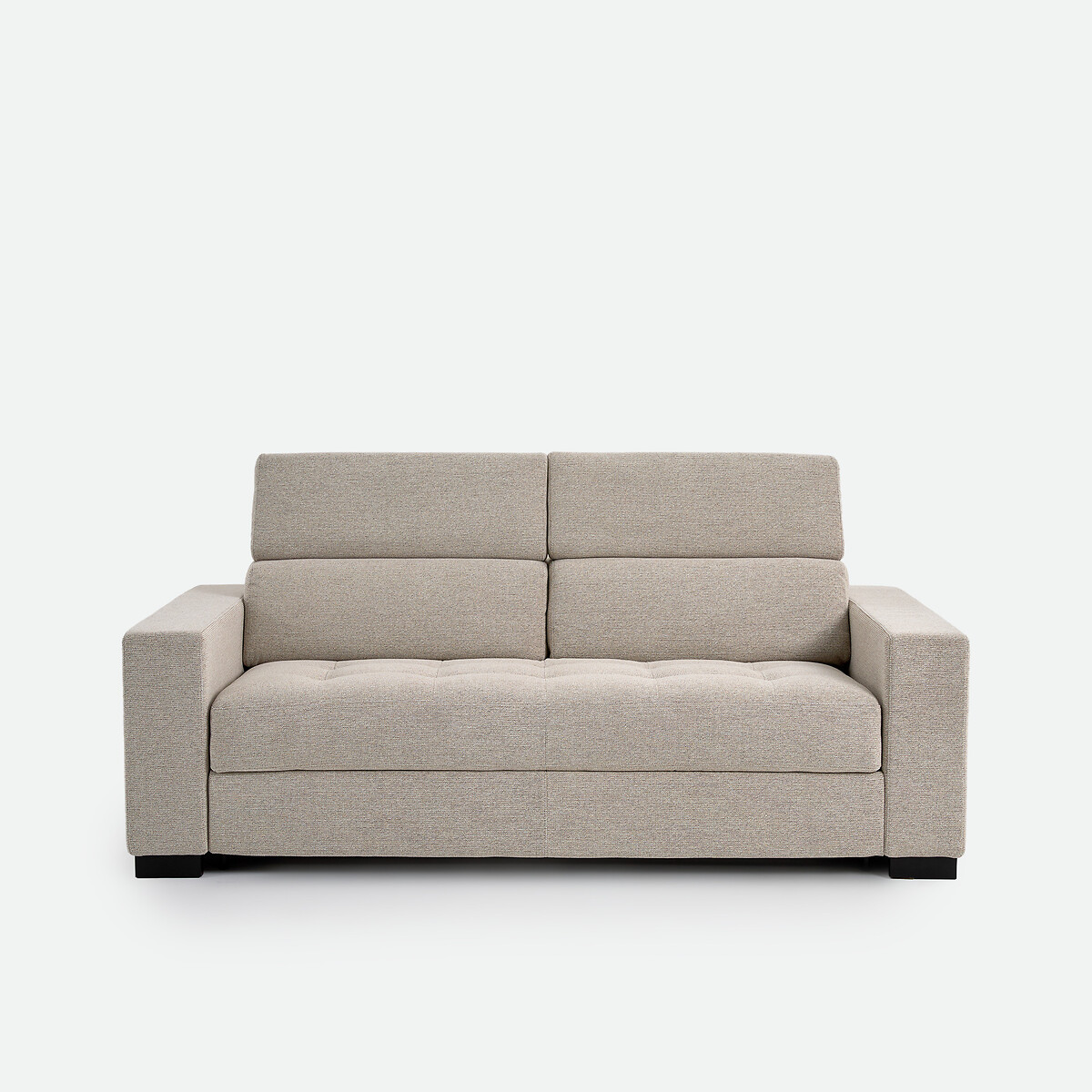 Canapé droit, 3 places, avec tétière, en tissu texturé chiné, PAO greige, LA REDOUTE INTERIEURS