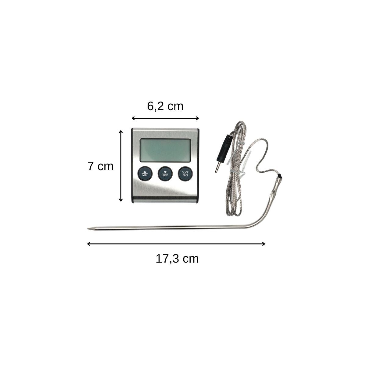 Set de 2 thermomètres de cuisine digital avec sonde BASIC gris, FACKELMANN