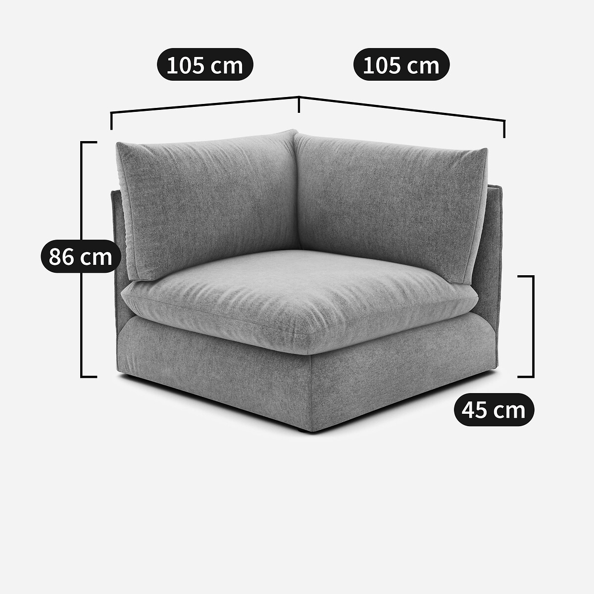 Élément d'angle pour canapé modulable, en polyester, MALO ecru, LA REDOUTE INTERIEURS