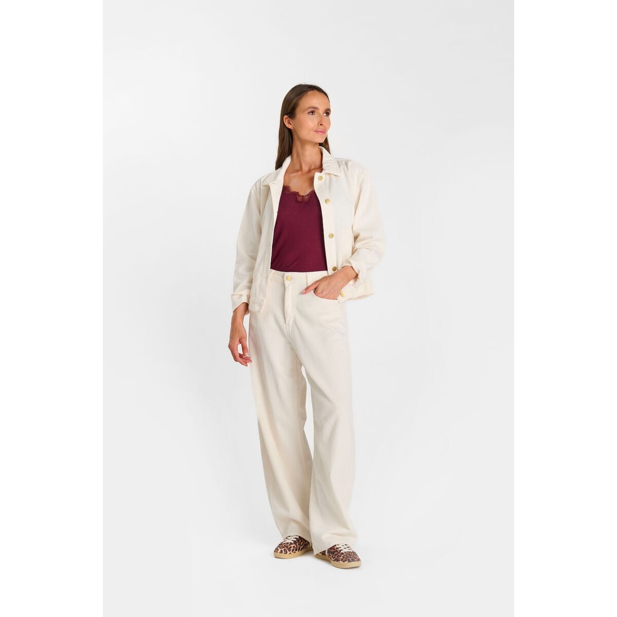 Pantalon loose, large RINAVELV ivory, LE TEMPS DES CERISES