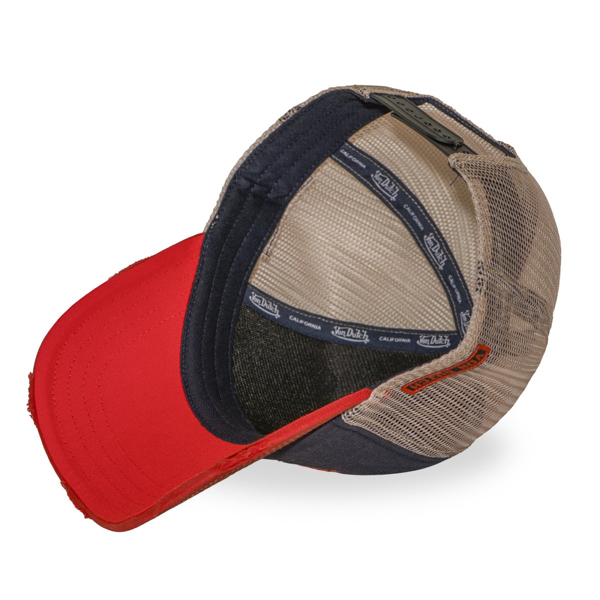Casquette trucker Crew rouge/bleu foncé/beige, VON DUTCH