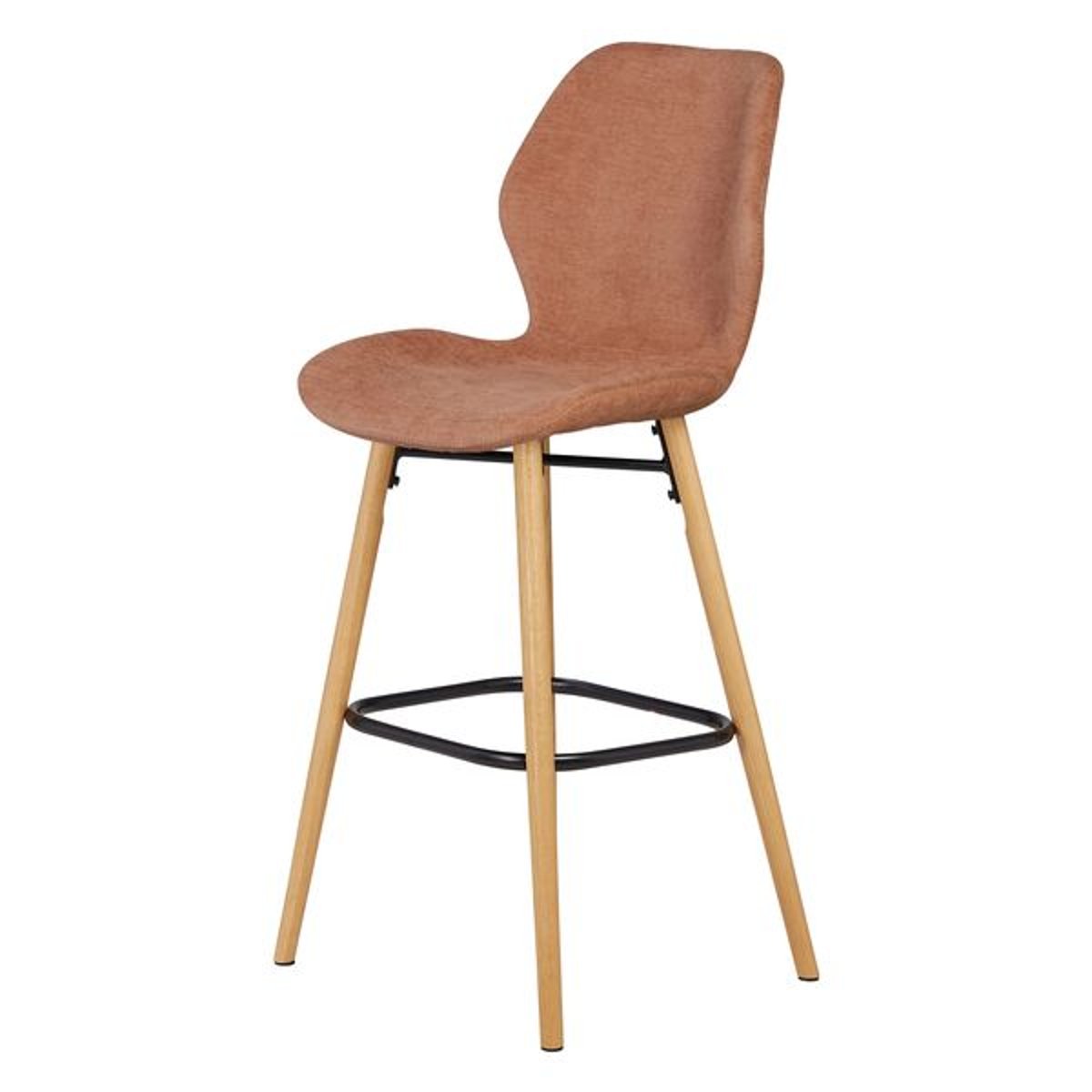 Chaise snack tissu soft touch noir marron nèfle, ZAGO