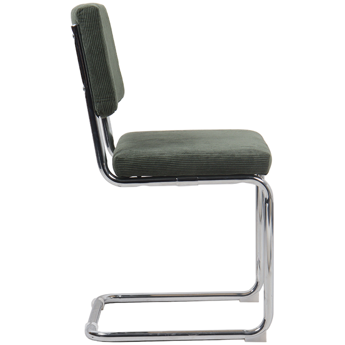 Lot de 2 chaises en velours côtelé et métal chromé - DULCE vert, HOMIFAB