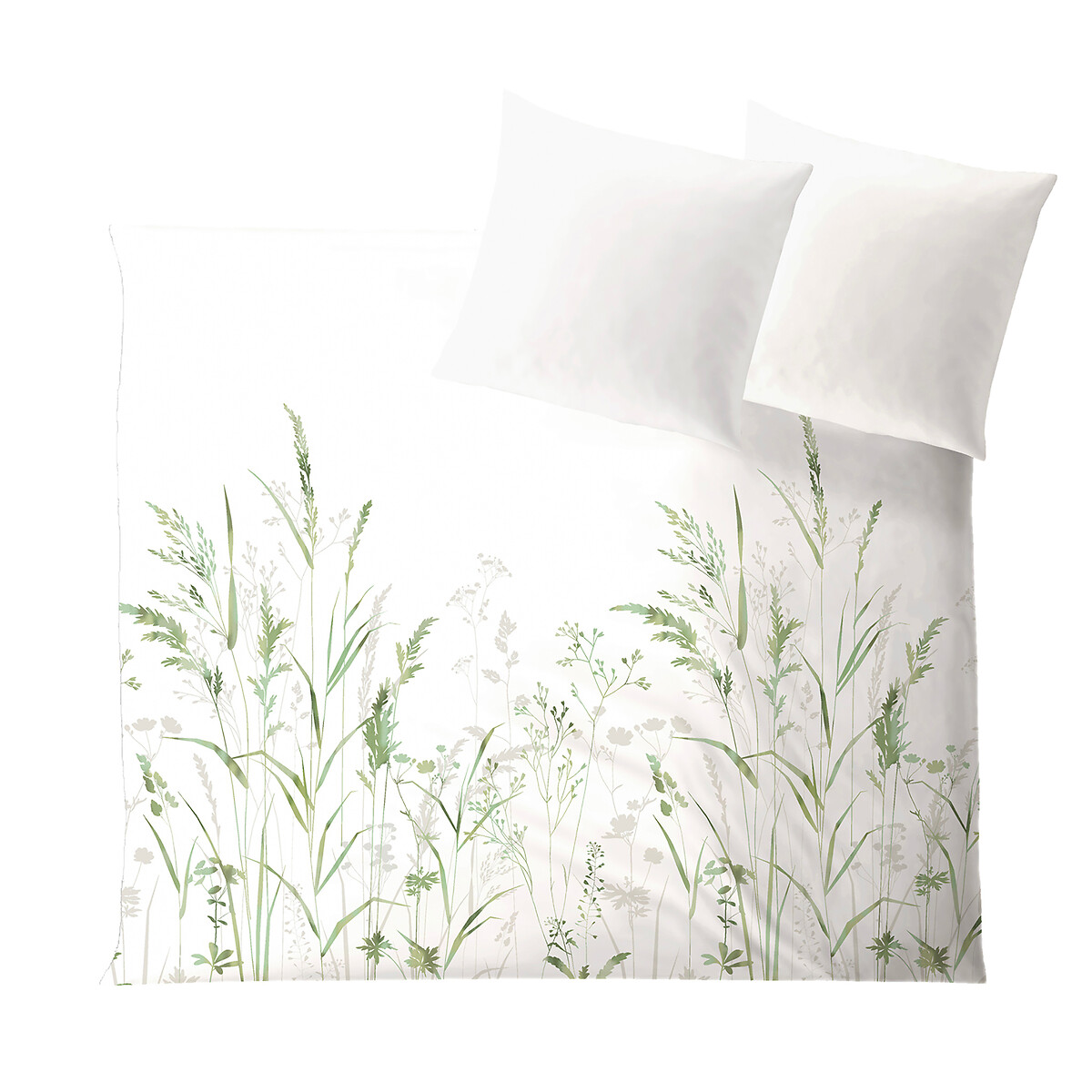 Fourre de duvet - Cellulose avec motif - Biarritz + Taie(s) 50*70 blanc, EUROPE & NATURE