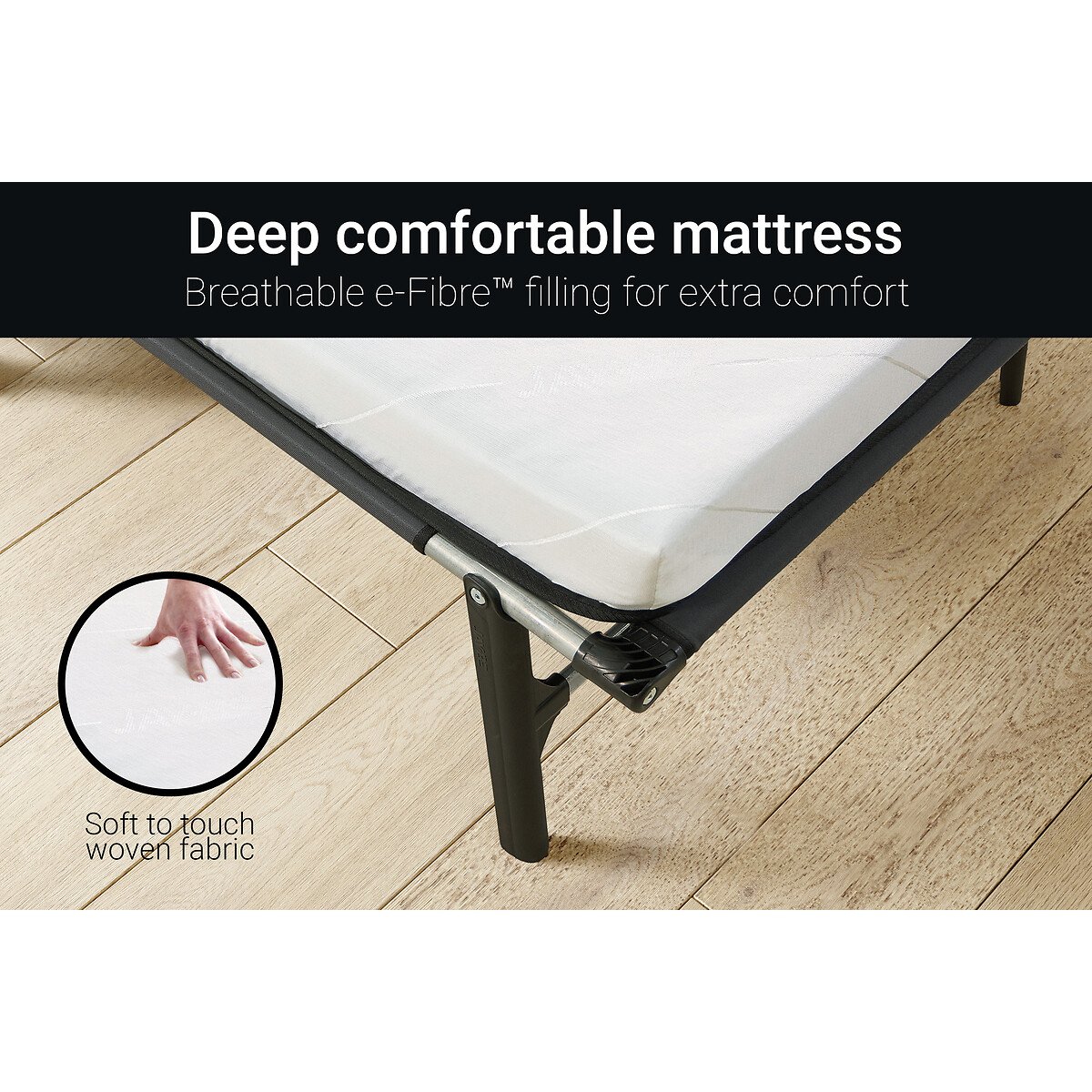 Jay-Be® Rollaway Folding Bed with e-Fibre Mattress black, JAY-BE