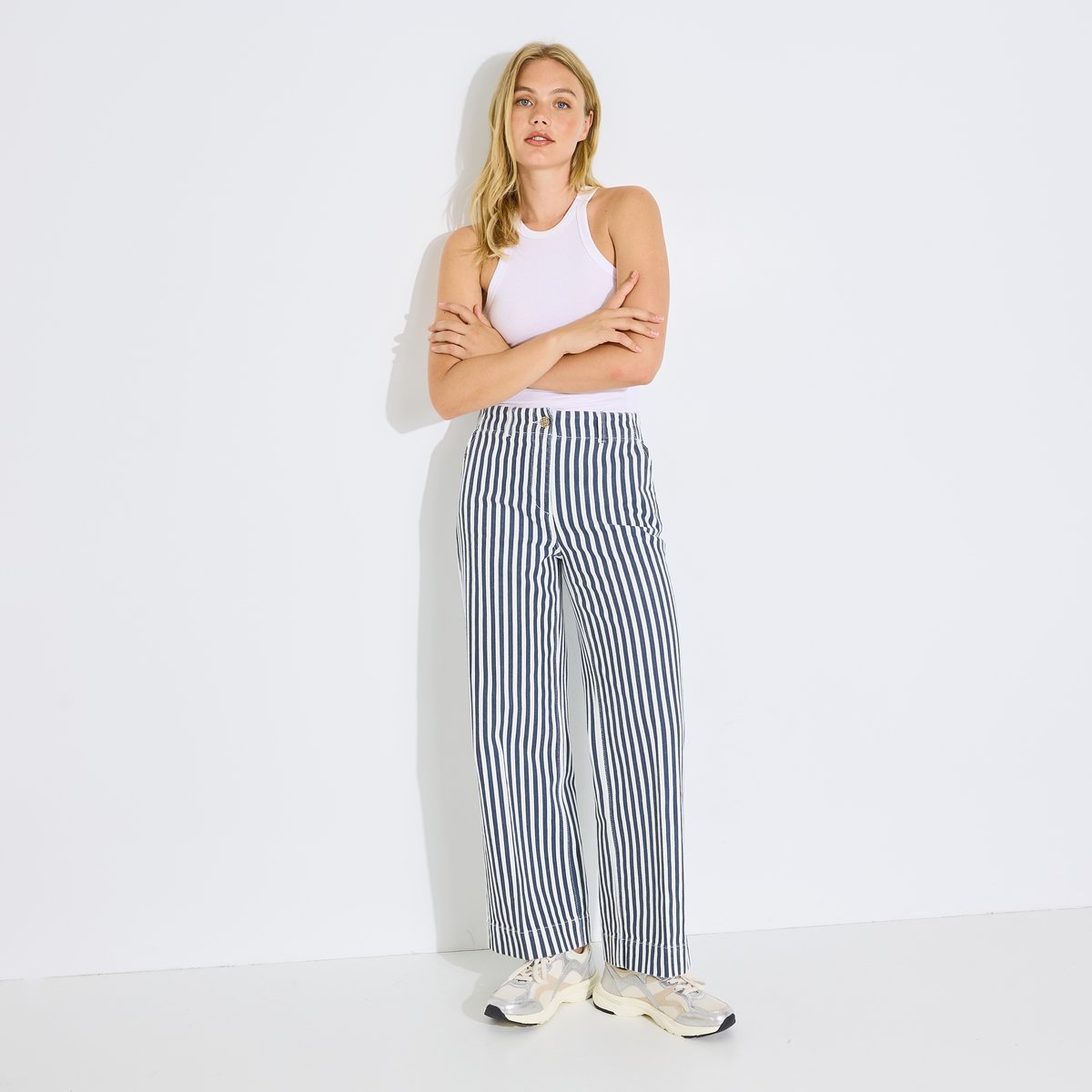 Jean flare PALMA F02 bleu marine, GRAIN DE MALICE
